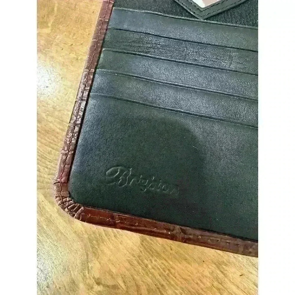 brighton organizer, Black And Brown Leather, Traditional Silver Heart Clasp - Picture 3 of 5